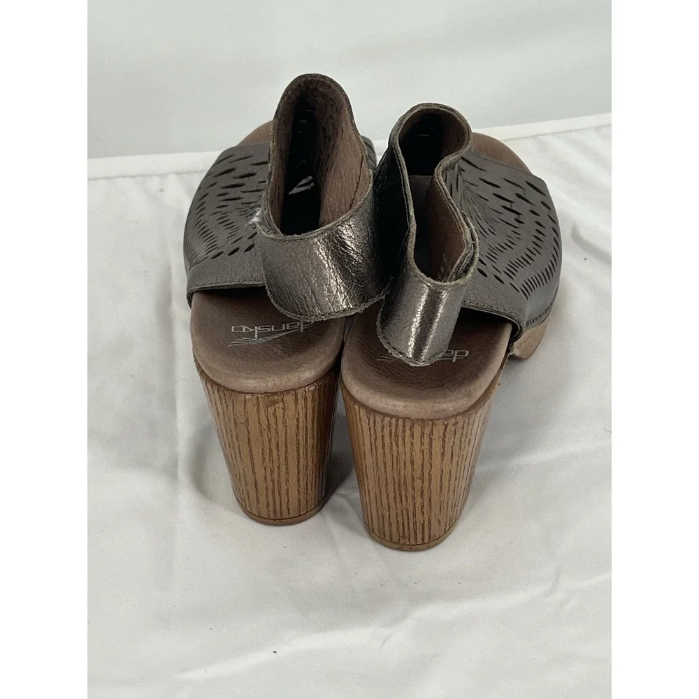 Dansko Danae Sandals Womens 39 Bronze Metallic Leather Block Heel Boho Festival